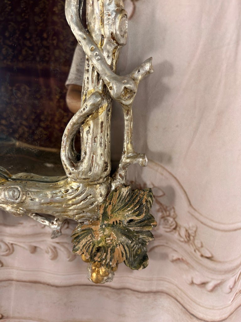 Pair of Italian Baroque Wall Mirrors, Hand-Carved Wood, Circa 1960s