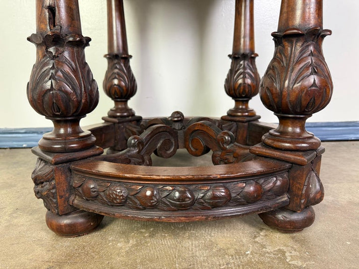 19th Century Italian Renaissance Revival Carved Walnut Table