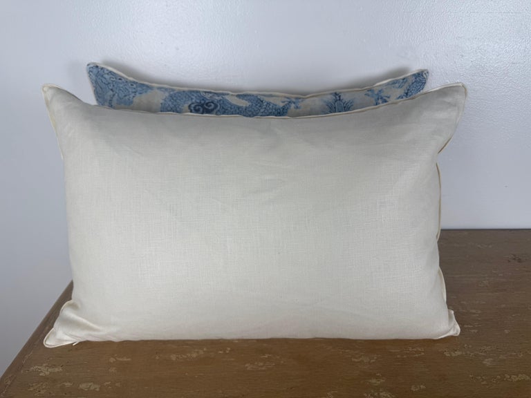 Pair of Dragon Printed linen Pillows