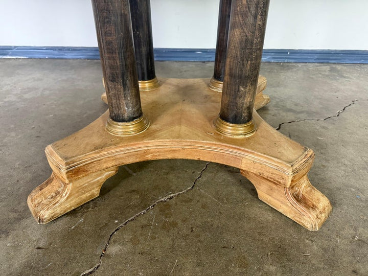Vintage Expandable Round-to-Oval Dining Table with Pedestal Base