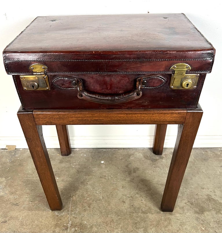 19th C. English Suitcase Side Table