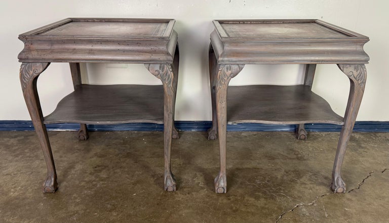 Pair of English Chippendale Style End Tables