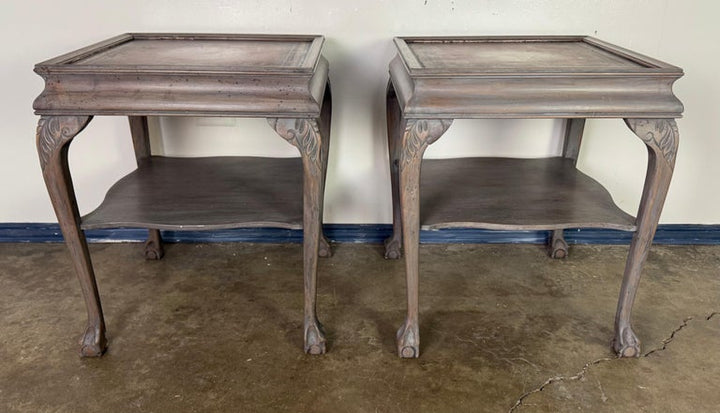 Pair of English Chippendale Style End Tables