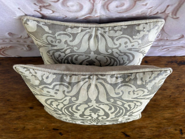 Italian Fortuny Damask Pillows, Couture Textile Art, Custom Made, New