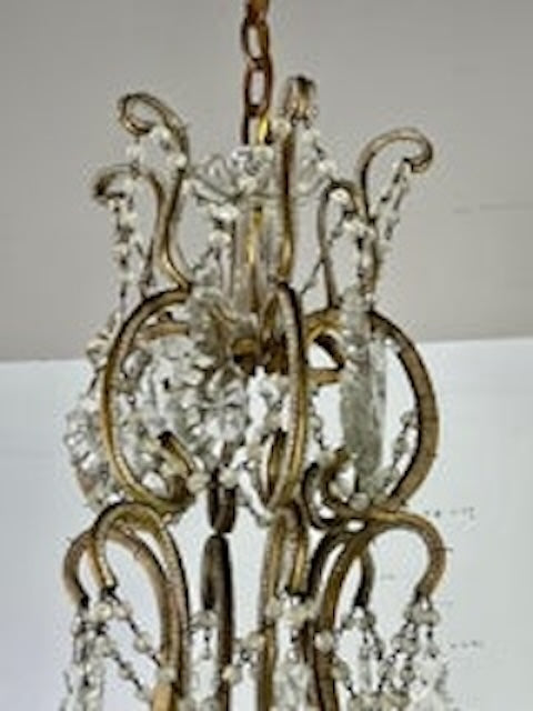 Monumental Italian Crystal Beaded Chandelier C. 1930's