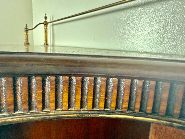 Pair of English Regency–Style Mahogany Bookcases with Brass Detailing