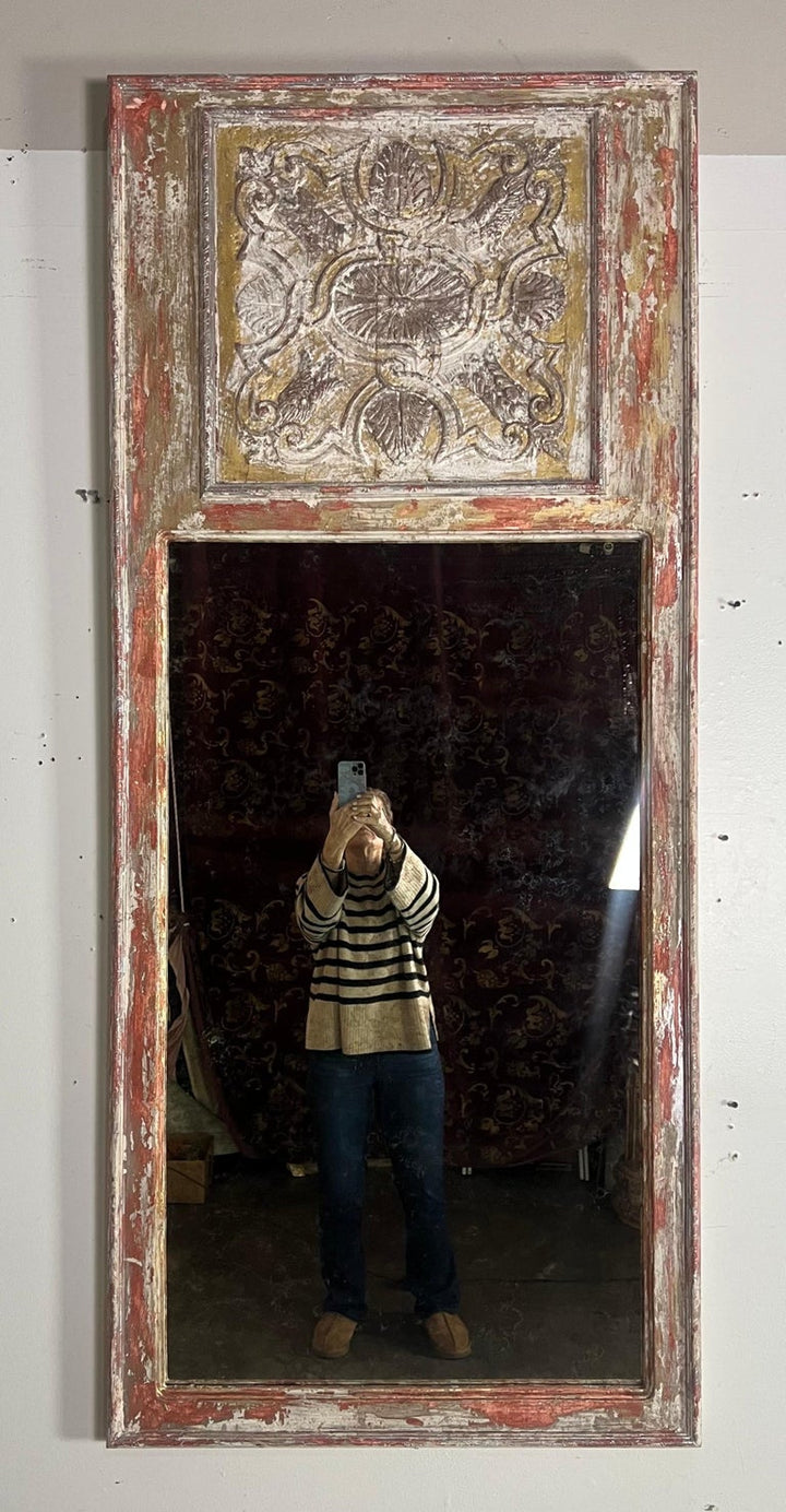 Pair of 19th C. Italian Painted & Gilt Mirrors