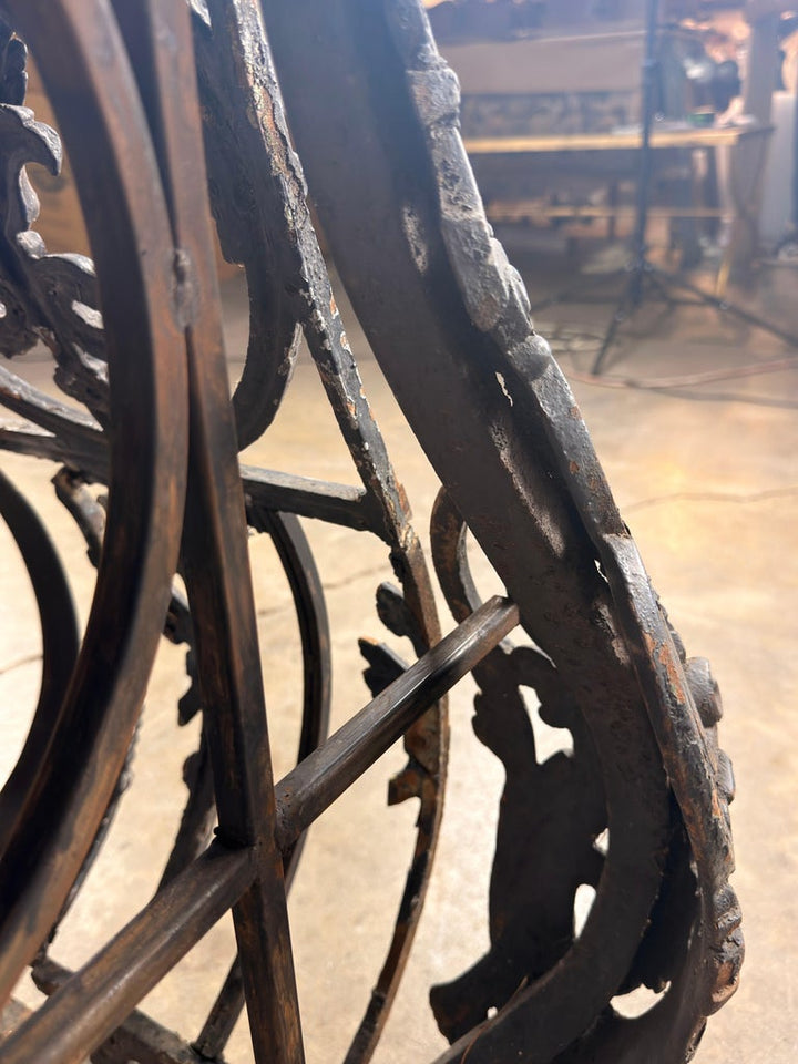 Antique French Console Table, Wrought Iron &amp; Marble, Circa 1880