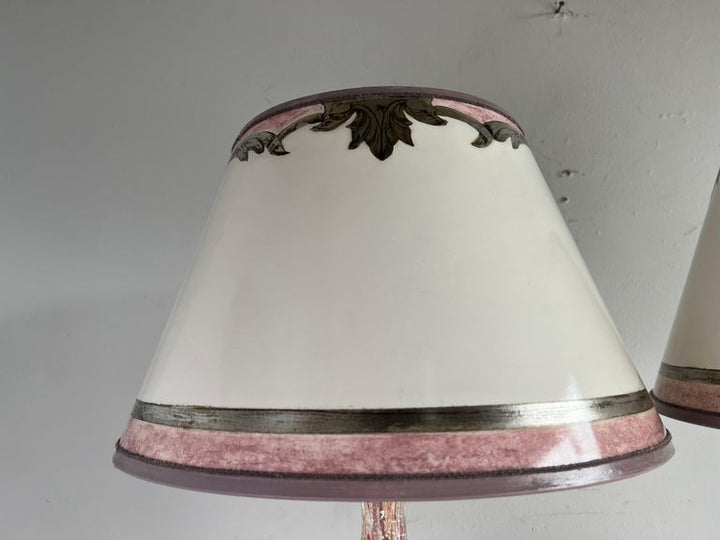 Pair of Vintage Murano Lamps w/ Parchment Shades