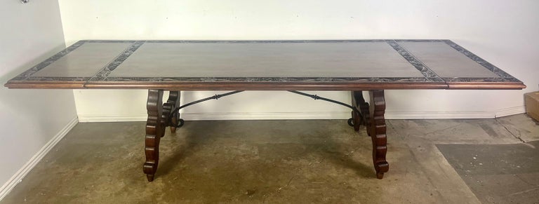 Early 20th Century Spanish Refractory Dining Table with Leaves