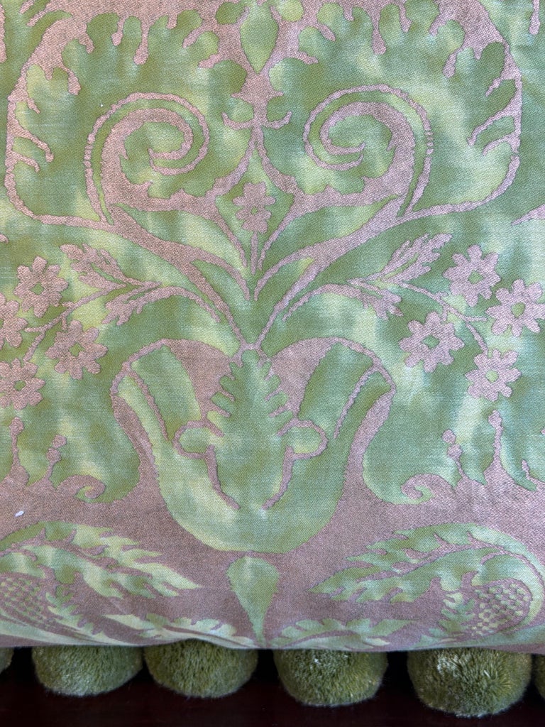 Pair of Custom Venetian Mariano Fortuny Damask Pillows