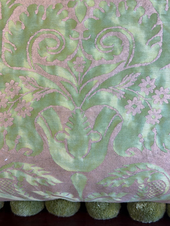 Pair of Custom Venetian Mariano Fortuny Damask Pillows