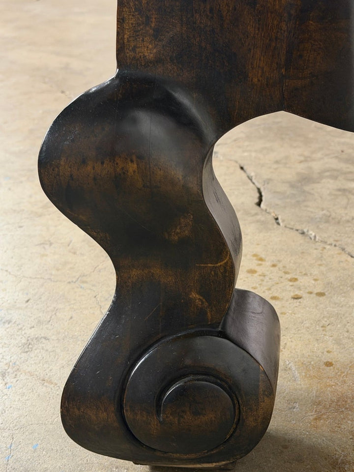 Spanish Revival Hand-Carved Walnut Console Table, Circa 1920-1940