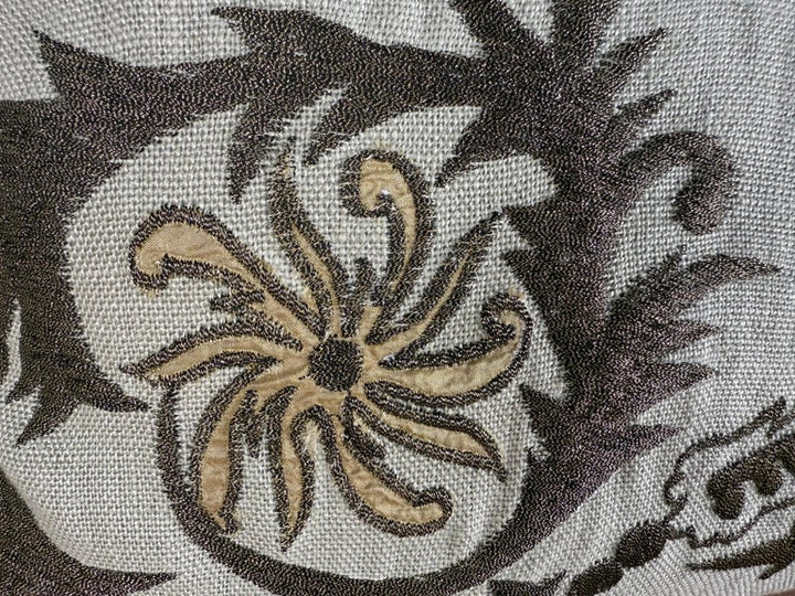 Pair of Custom Embroidered Linen Pillows