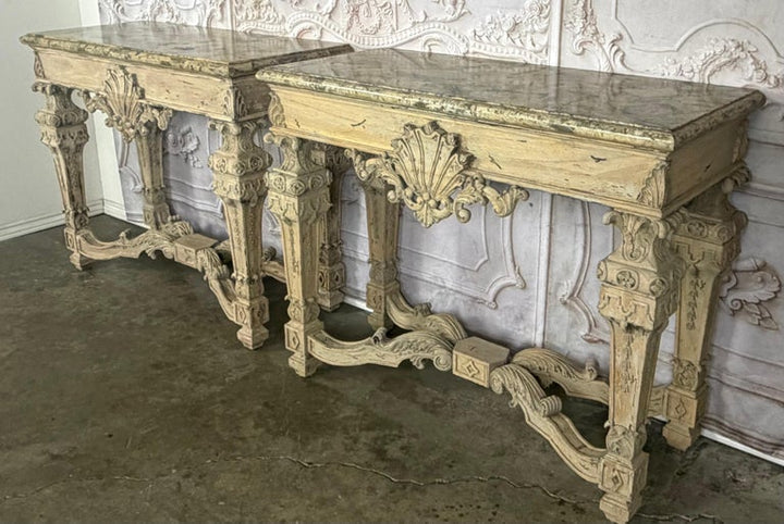 Pair of French Baroque Louis XIV Style Console Tables