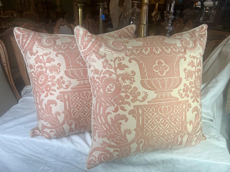 Pair of Carnavalet Patterned Fortuny Pillows