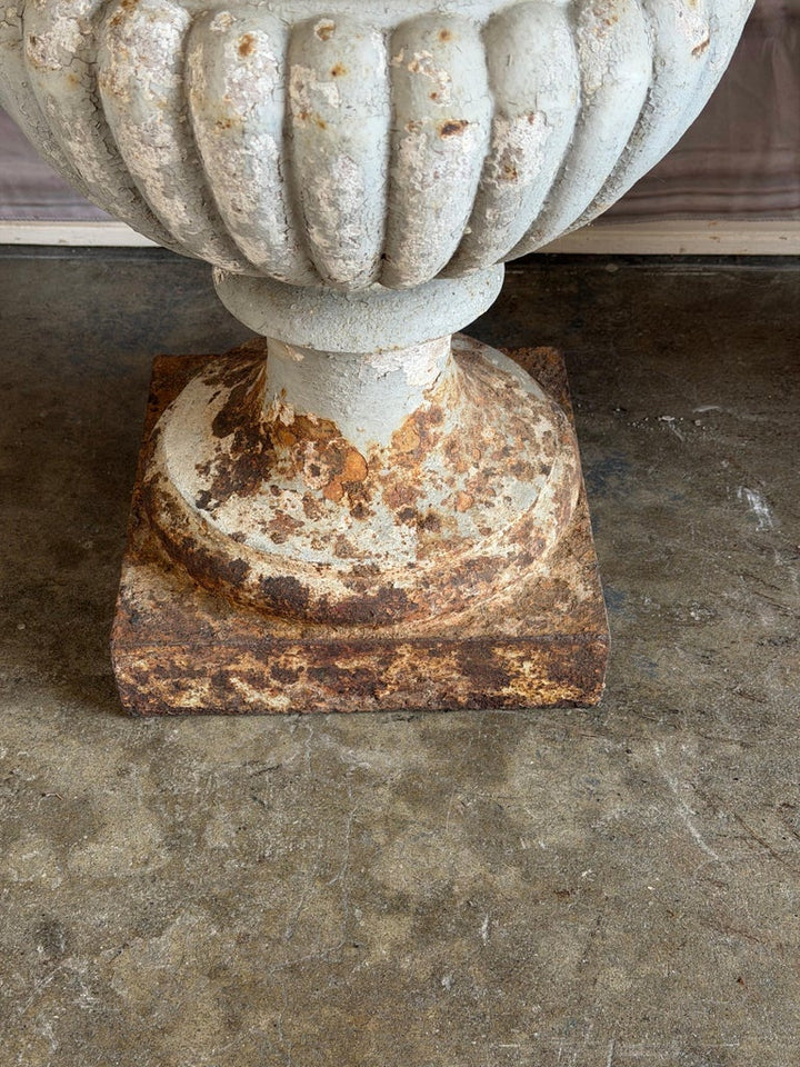 Set of 4 19th Century French Cast Iron Garden Urns