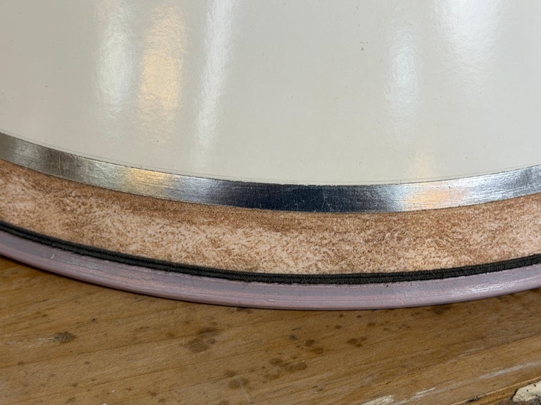 Pair of Murano Pink and Gold Glass Table Lamps w/ Coordinating Parchment Shades