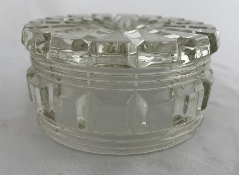 Pour le Bain-Heavy Cut Crystal Lidded Vanity Box