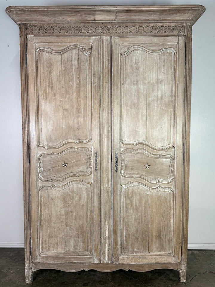 French Provincial Star-Inlaid Armoire, 18th-century