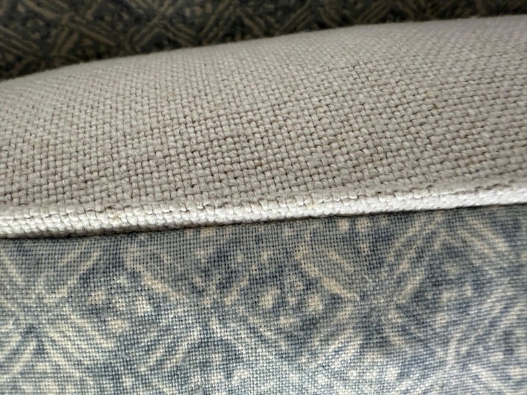 Pair of Contemporary Printed Linen Pillows with Belgian Linen Backs