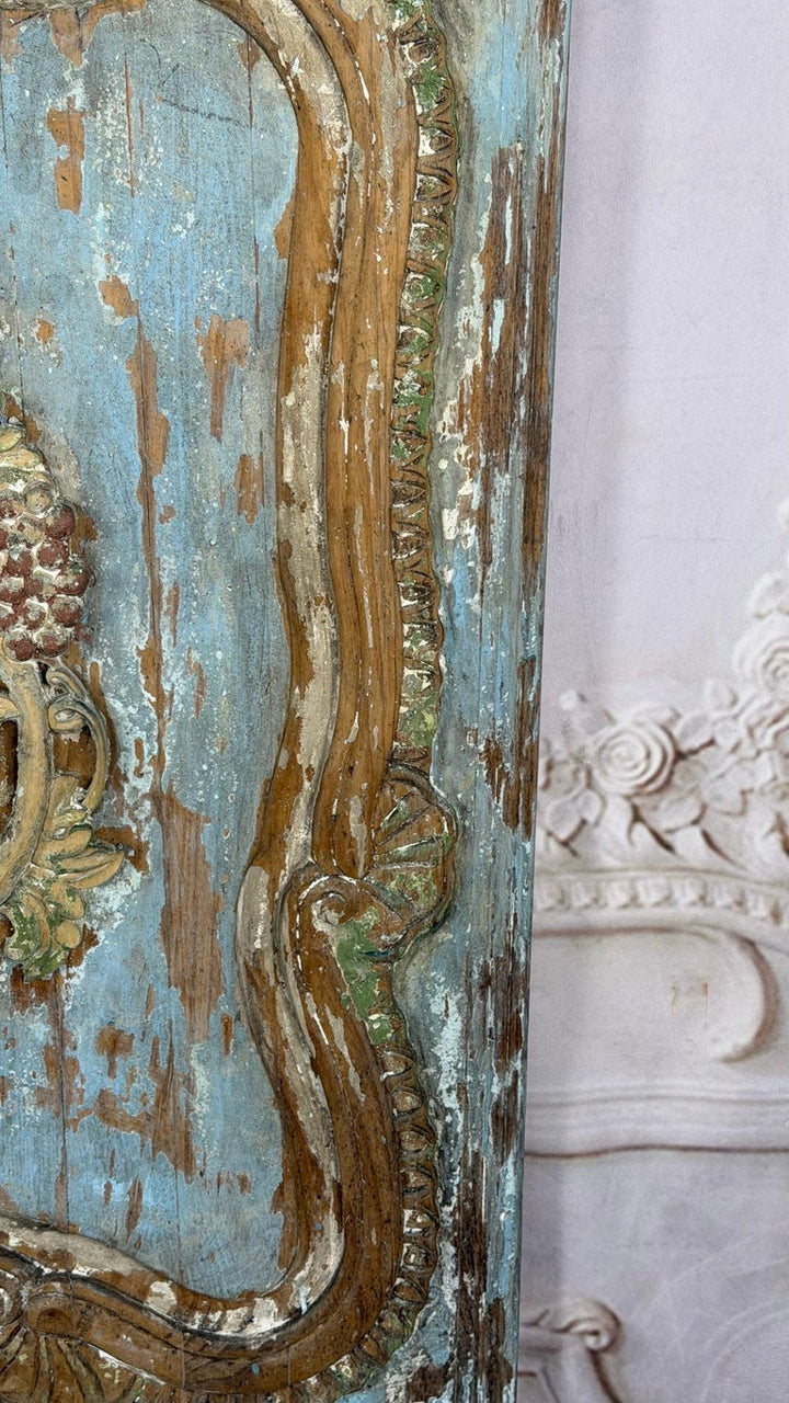 19th Century French Louis XV Rococo Doors with Distressed Wood Finish