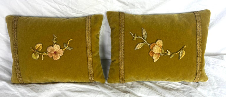 Pair of Custom Appliqued Pillows by MLA