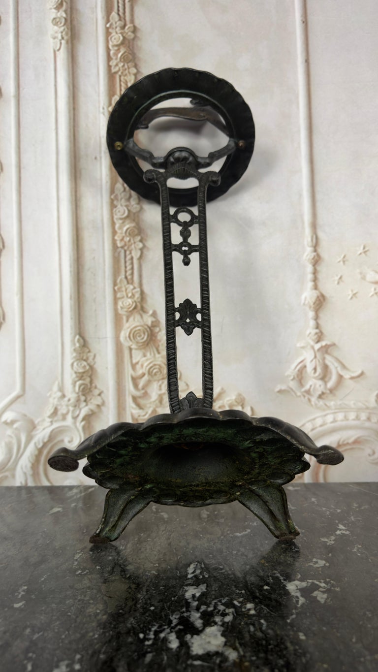 French Art Deco Whippet Smoking Stand, Cast Iron, Circa 1925-1930