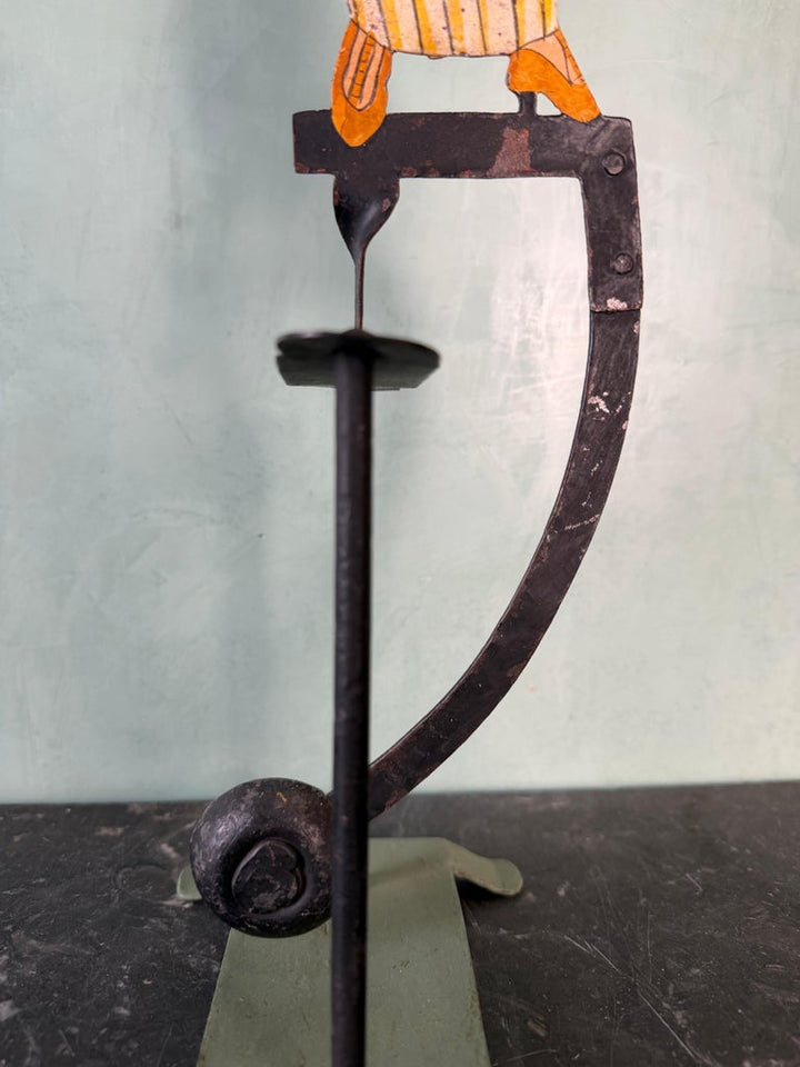 Vintage Folk Art Balancing Telescope Figure Sculpture