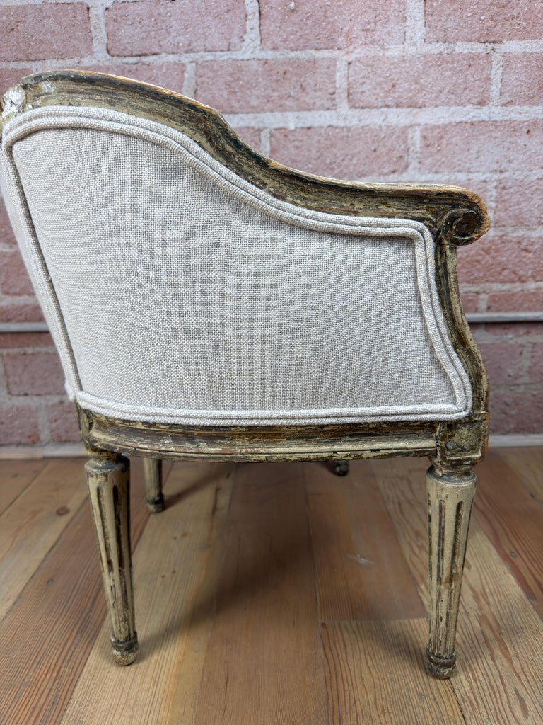 Antique French Louis XVI Petite Corbeille Vanity Chair