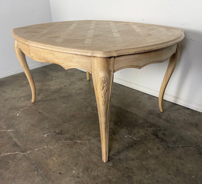 French Provincial Style Bleached Dining Table C. 1930's