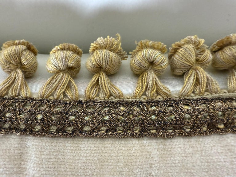 Pair of Custom Velvet Pillows with 19th-Century French Metallic Appliqués