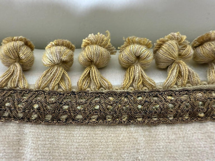 Pair of Custom Velvet Pillows with 19th-Century French Metallic Appliqués