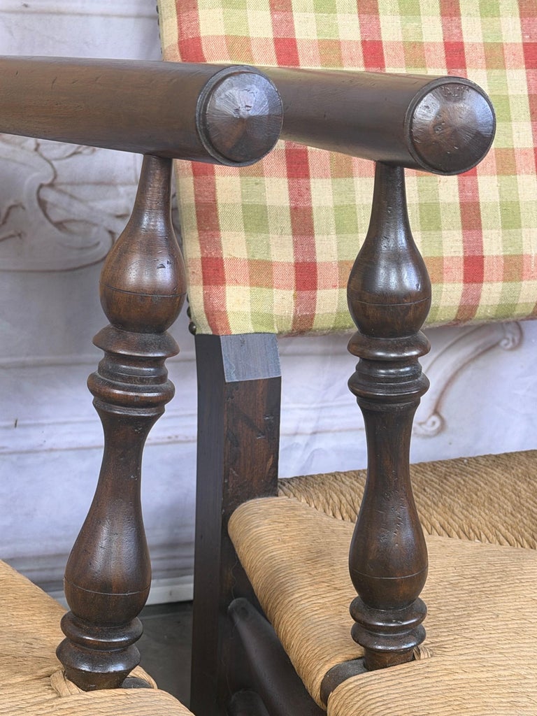 Pair of French Country Style Lounge Chairs w/ Ottomans