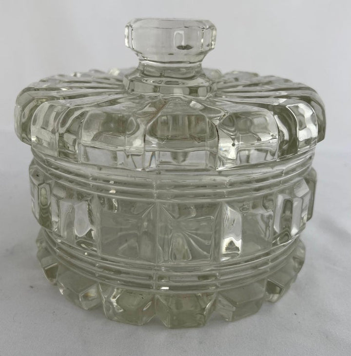 Pour le Bain-Heavy Cut Crystal Lidded Vanity Box