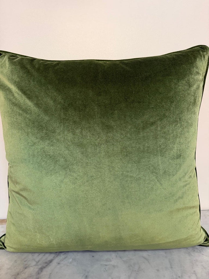 Mariano Fortuny Glicine Patterned Pillows, Moss Green &amp; Gold Damask