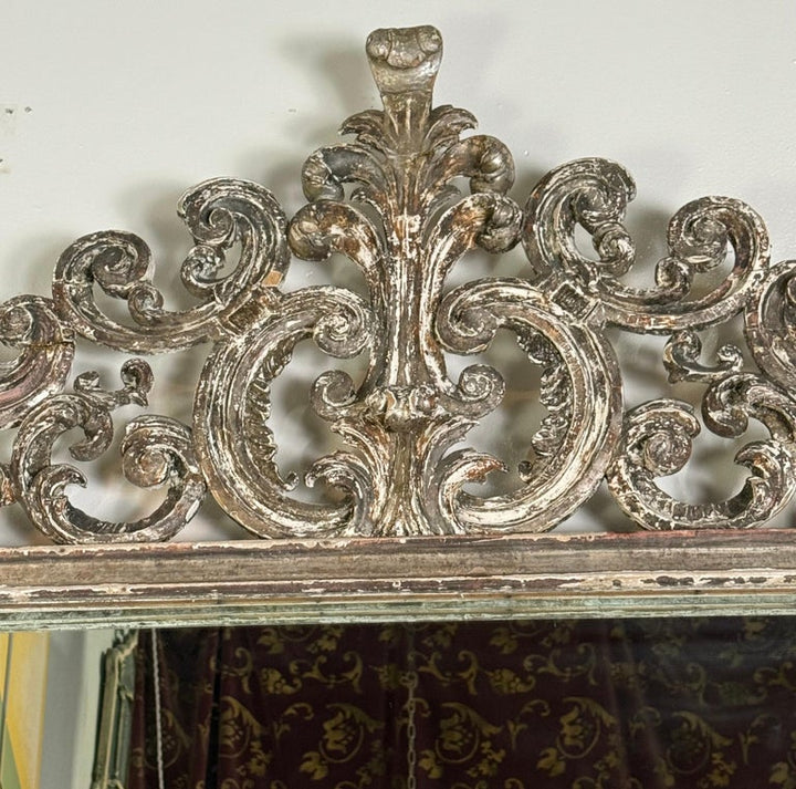 Italian Carved Silvered Mirror