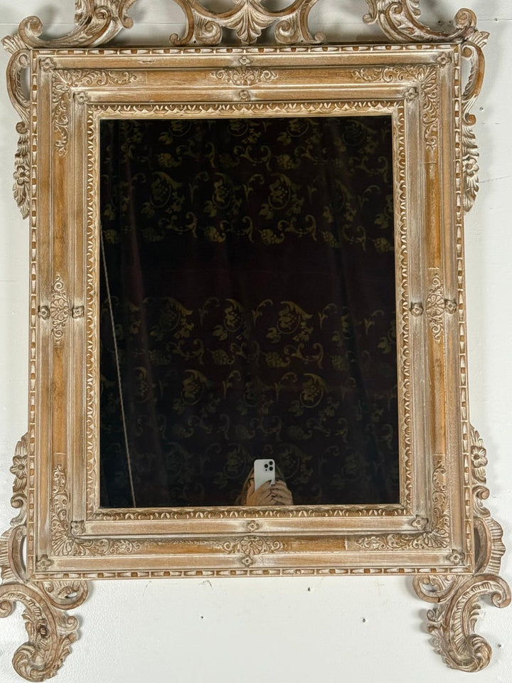 Large Carved and Painted Italian Rococo-Style Mirror