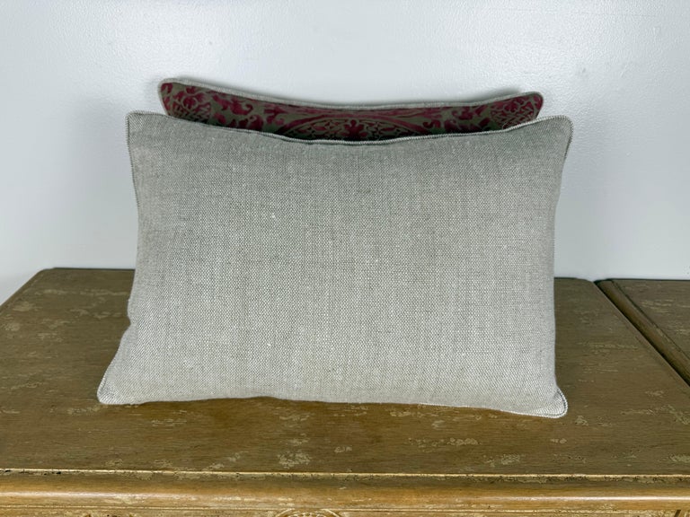 Pair of Exceptional Fortuny Textile Pillows from 1940s Italian Villa Draperies
