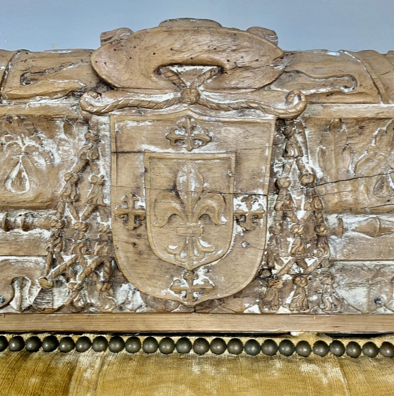 King Size Headboard with 19th Century Carving