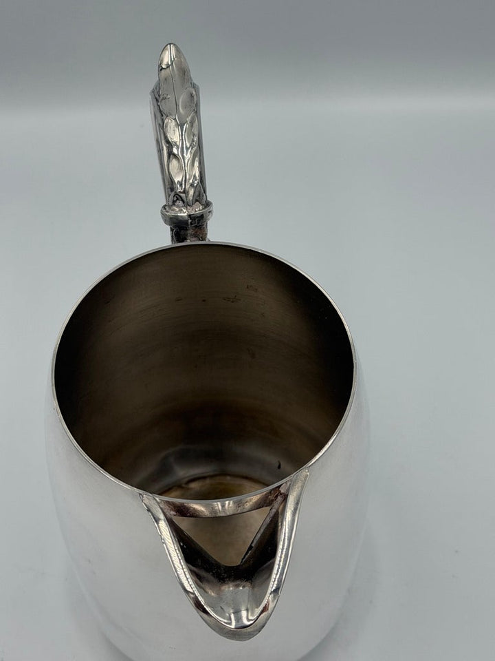 Edwardian Silver Plate Creamer Jug with Scroll Handle