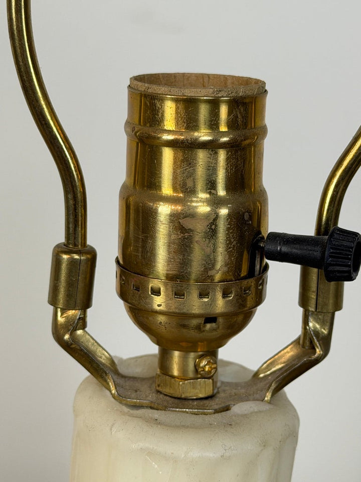 Pair of English Brass Table Lamps - Lion Paw Feet with Original Shades