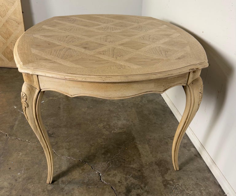 French Provincial Style Bleached Dining Table C. 1930's