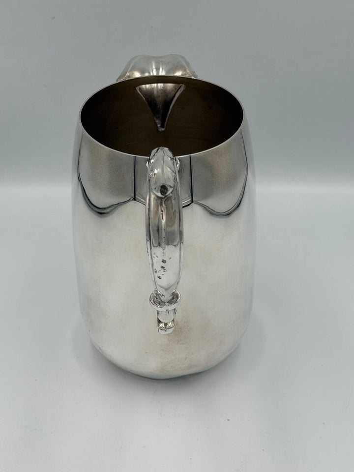 Edwardian Silver Plate Creamer Jug with Scroll Handle