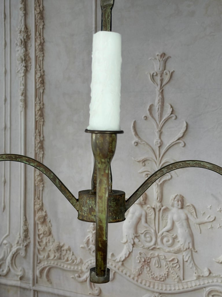 Modern Hand-Forged Wrought Iron Chandelier by Melissa Levinson, USA