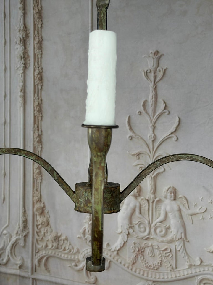 Modern Hand-Forged Wrought Iron Chandelier by Melissa Levinson, USA
