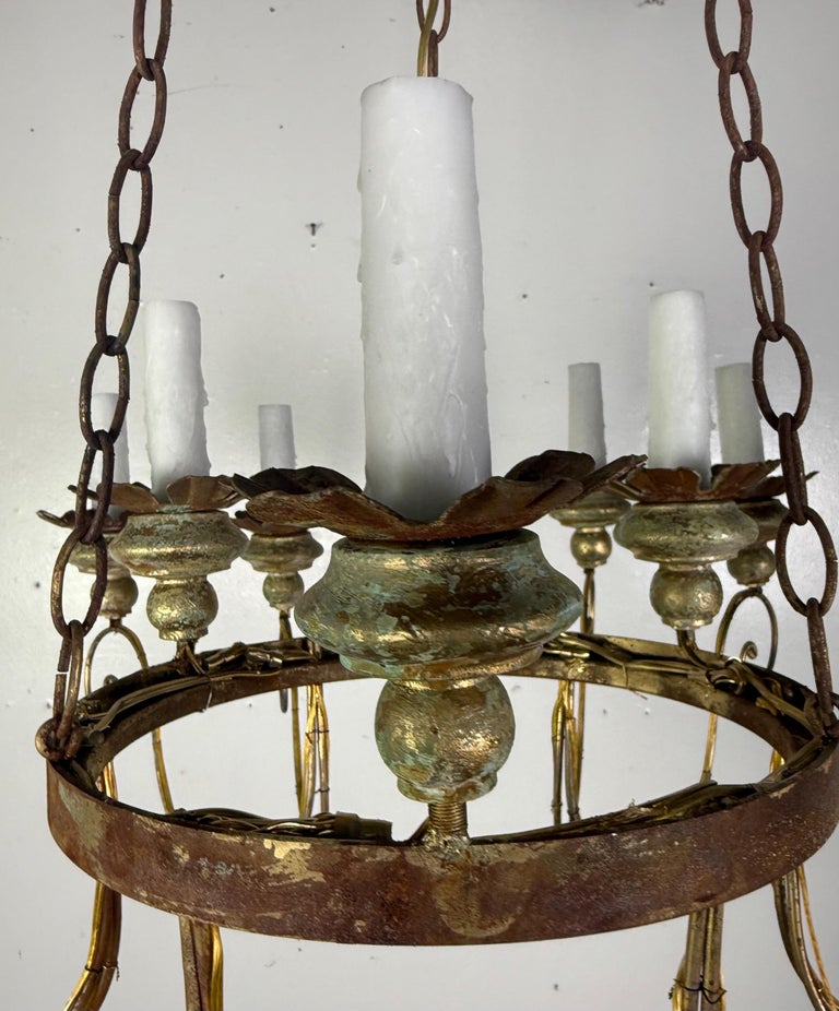 Miamar Home Fifteen-Light Italianate Gilt Iron Chandelier