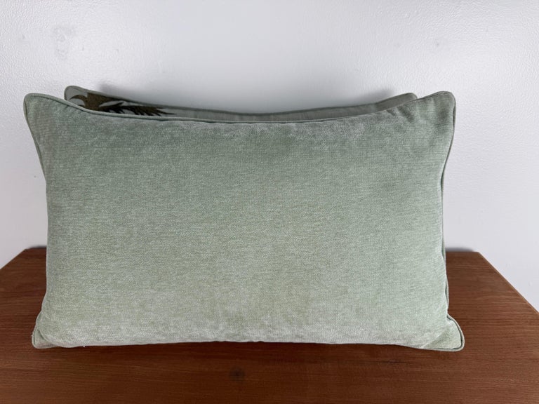 Pair of Custom Embroidered Linen Pillows