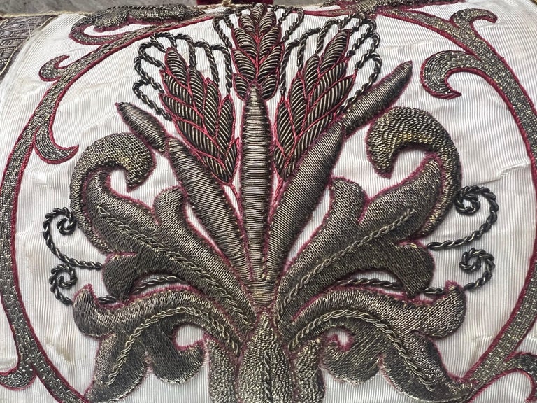 Pillow Made with 19th C. Gold Embroidered Silk by Melissa Levinson