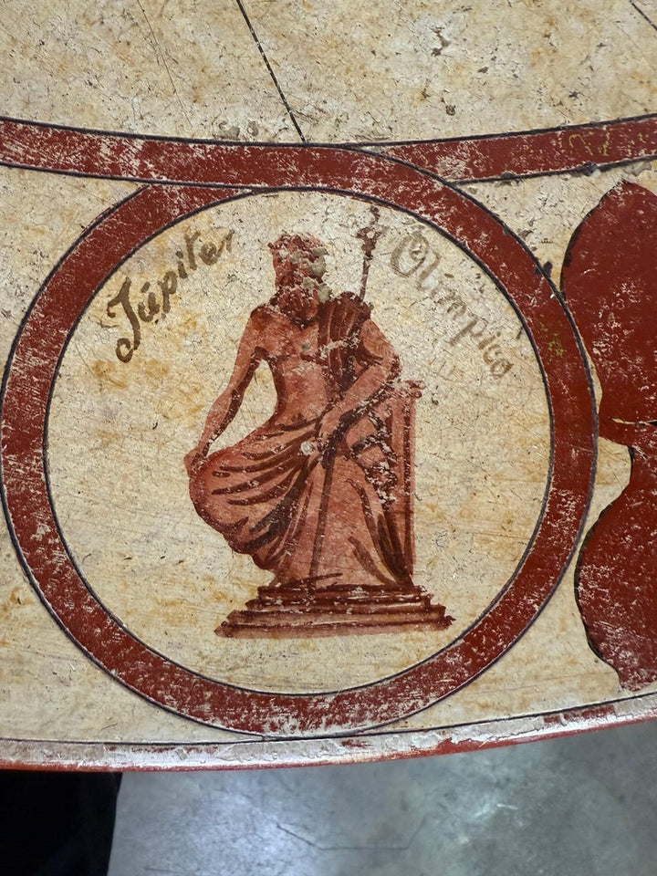 Hand-Painted Italian Map Center Table, circa 1940s